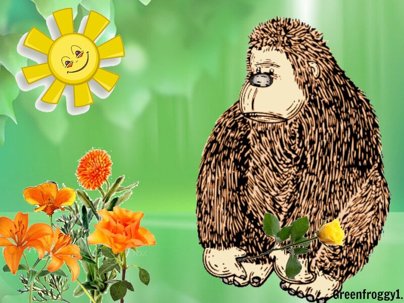 Gorilla Holding Flower