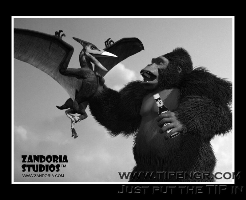 Gorilla Holding Pterodactyl — Black