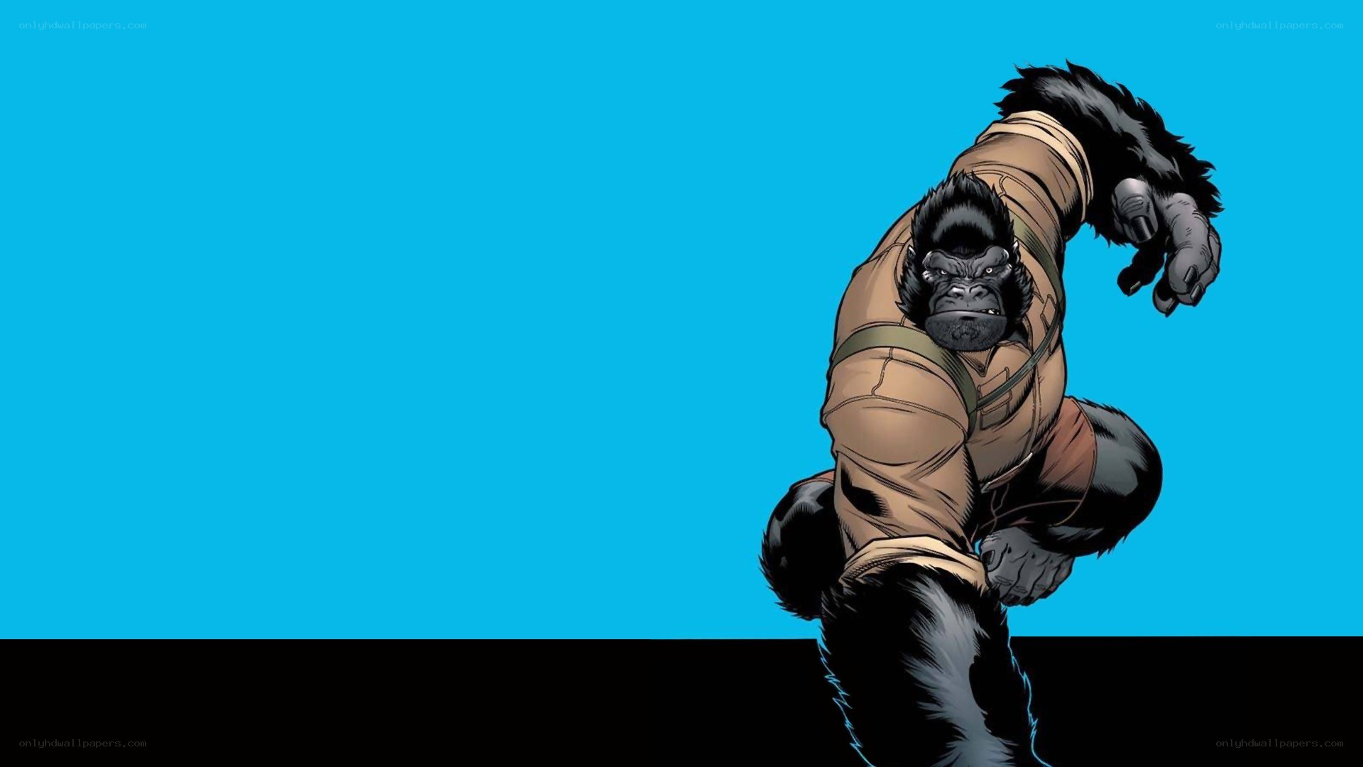 gorilla in tan suit