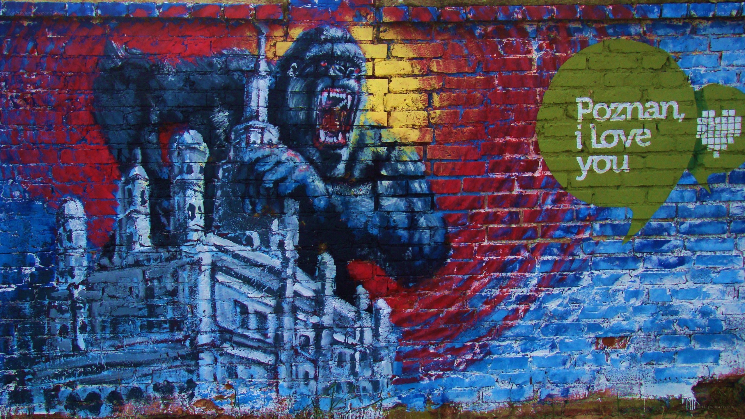 Gorilla mural in Poznan