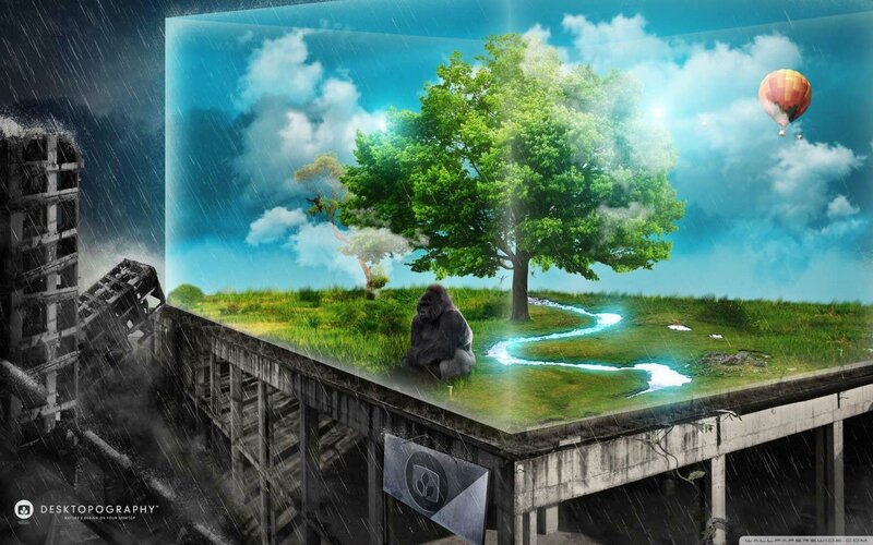 Gorilla on Floating Island
