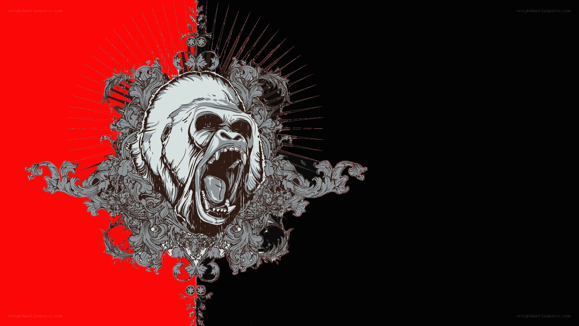 gorilla skull with ornate design