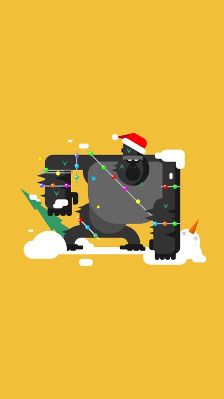 Gorilla Wearing Santa Hat