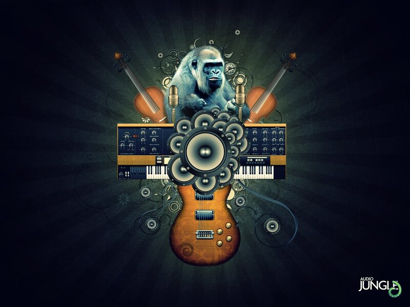 Gorilla with Musical Instruments
