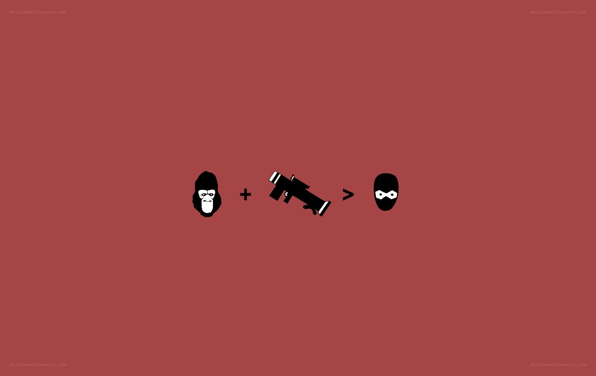 Gorilla with weapon equals ninja