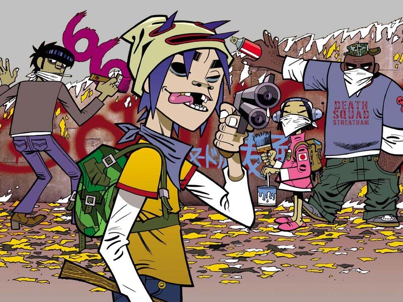 Gorillaz band graffiti art
