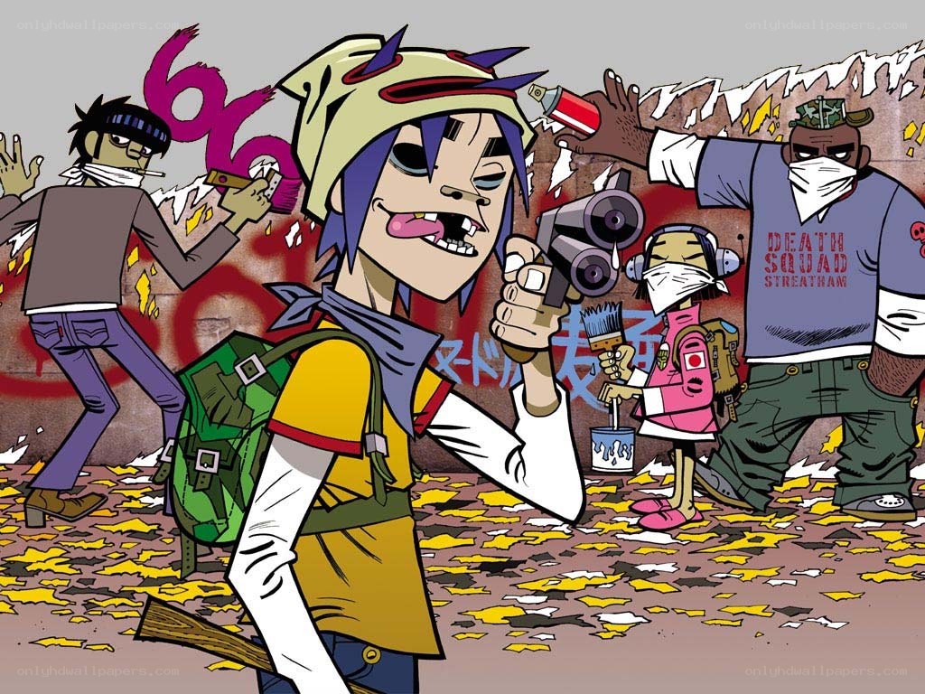 Gorillaz band graffiti art