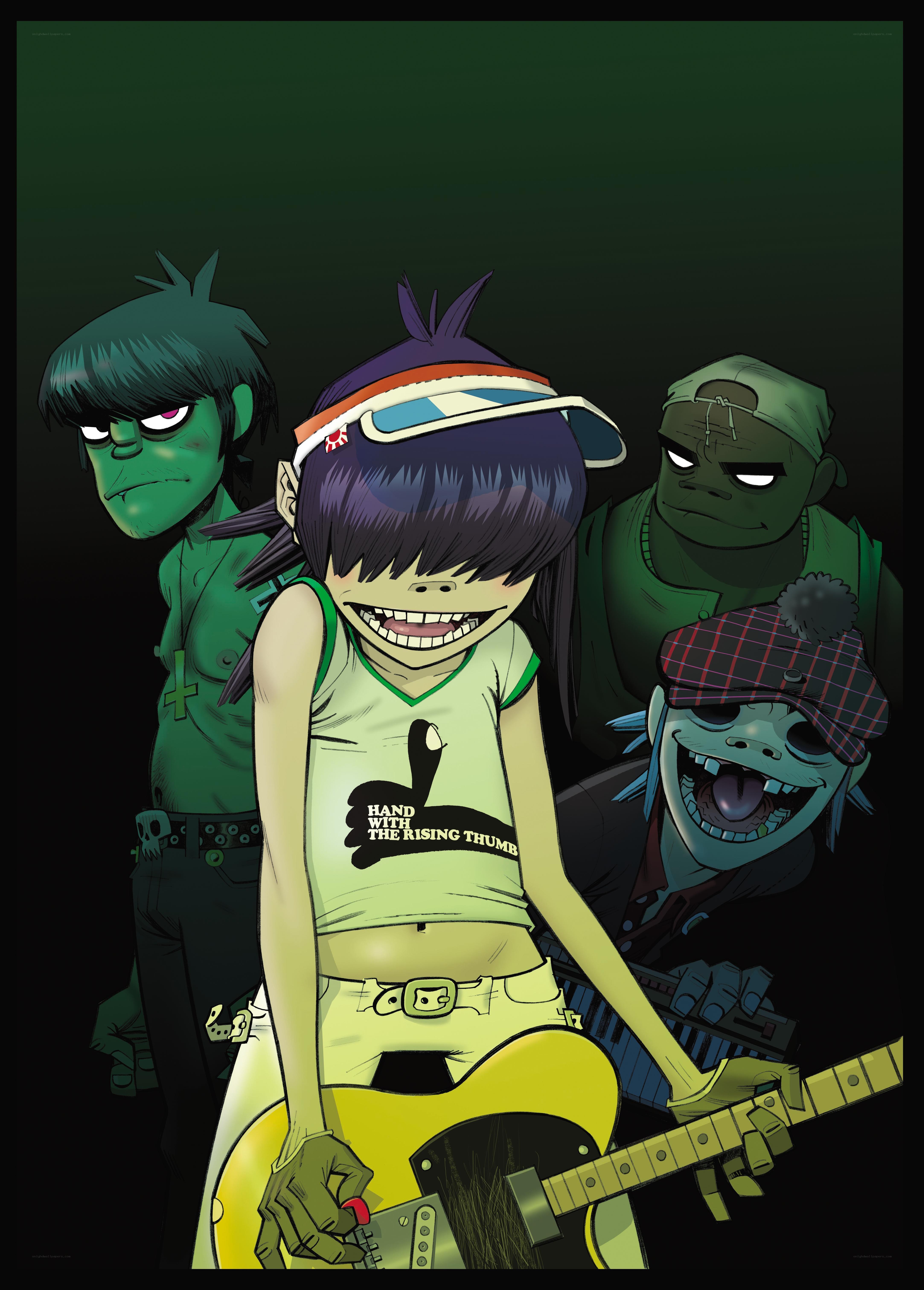 Gorillaz band illustration