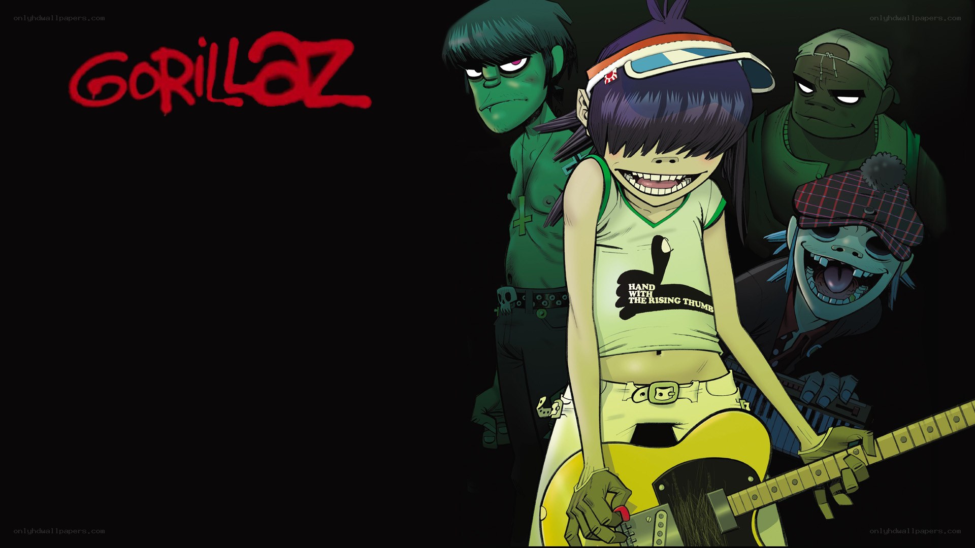 Gorillaz band illustration