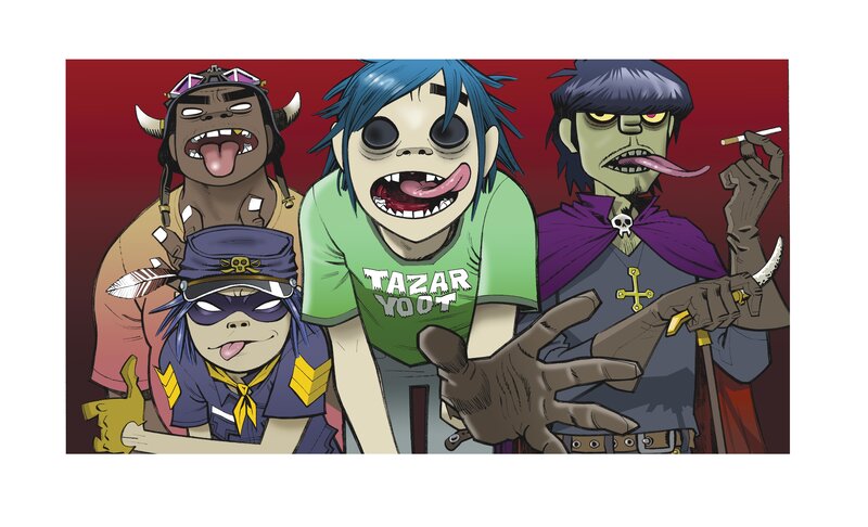 Gorillaz band illustration