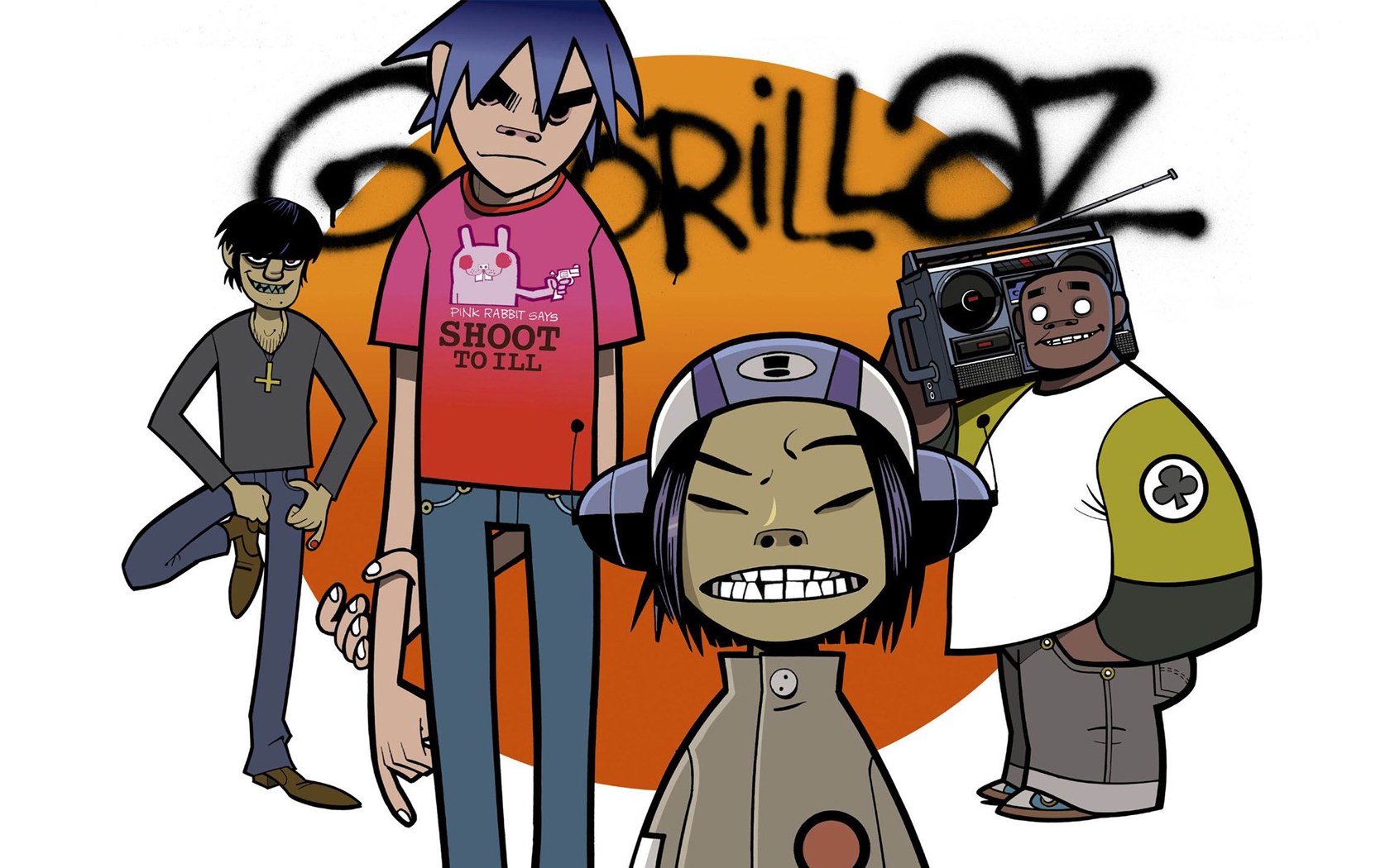 Gorillaz band illustration