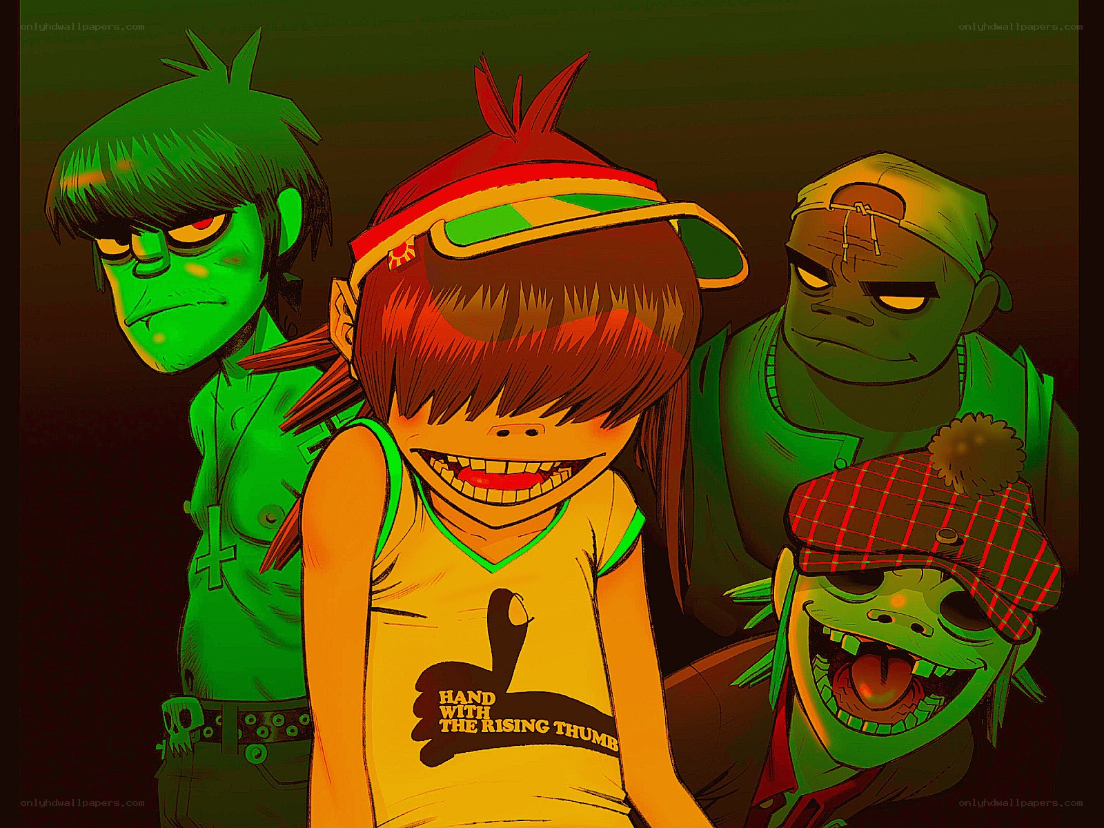 Gorillaz band illustration