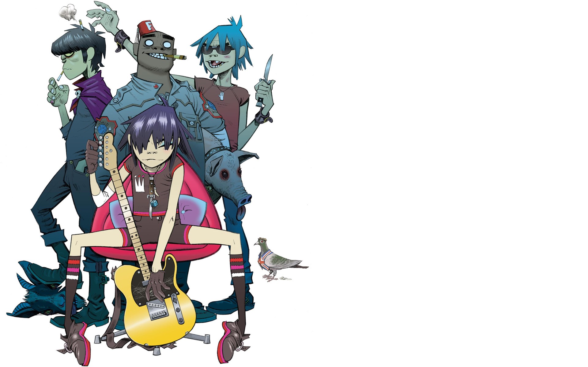 Gorillaz band illustration