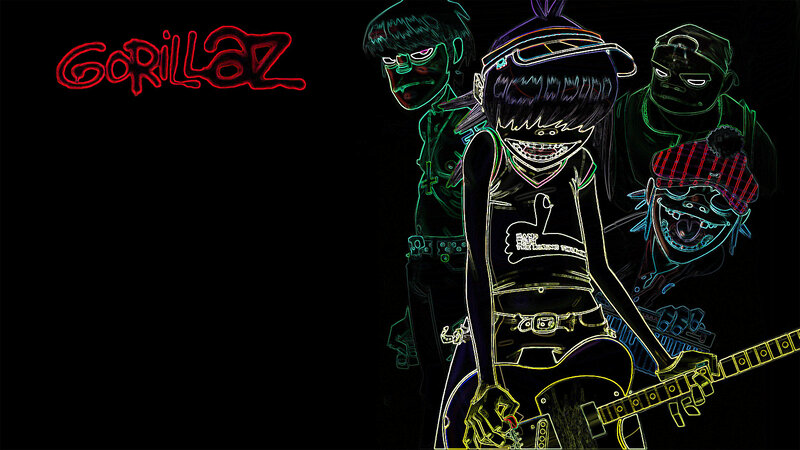 Gorillaz band illustration