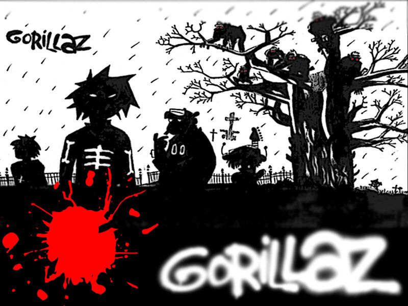Gorillaz band illustration