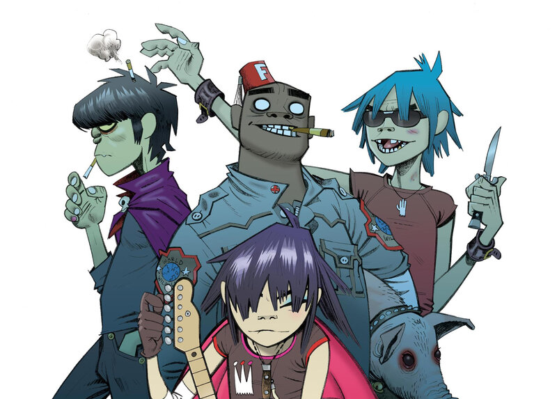 Gorillaz band illustration