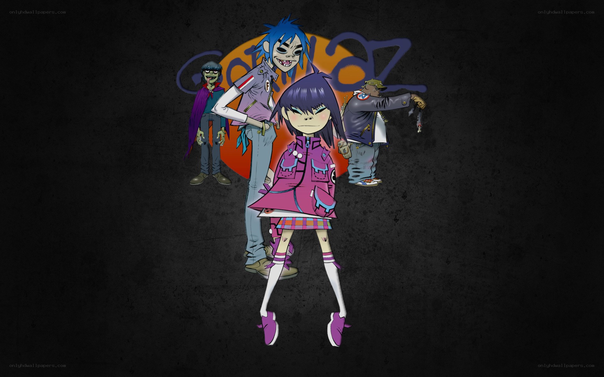 Gorillaz band illustration