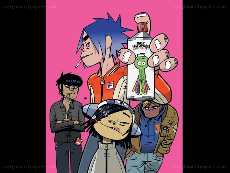 Gorillaz band illustration