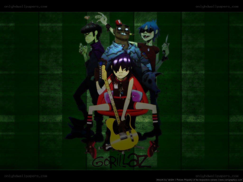 Gorillaz band illustration
