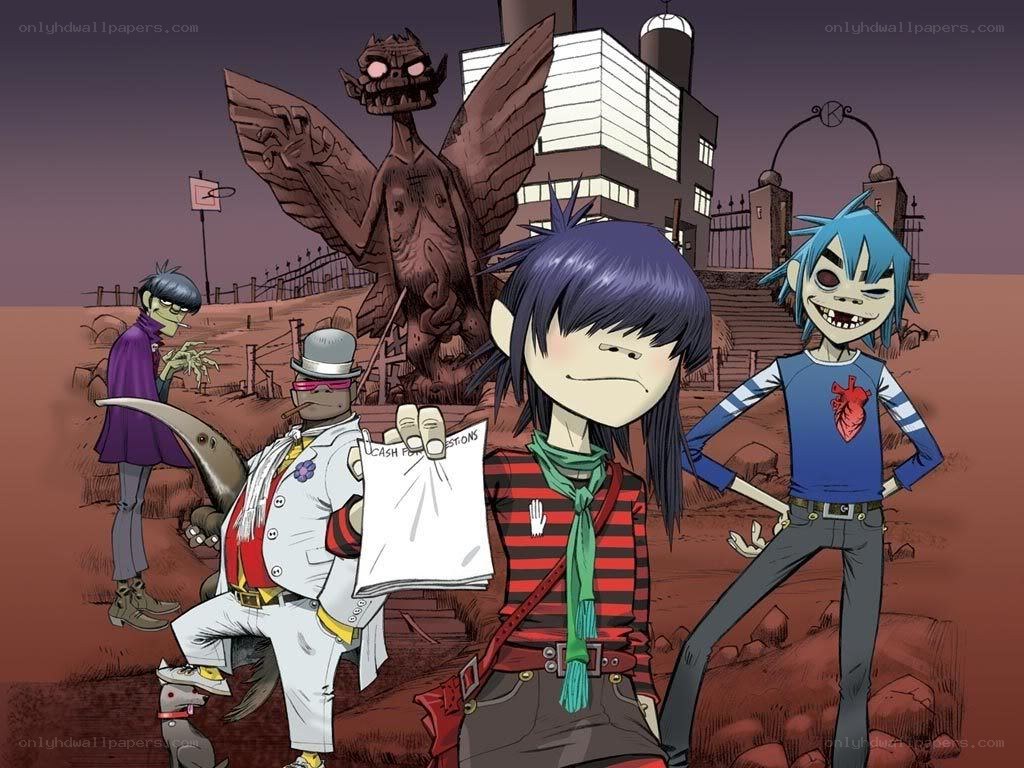 Gorillaz band illustration