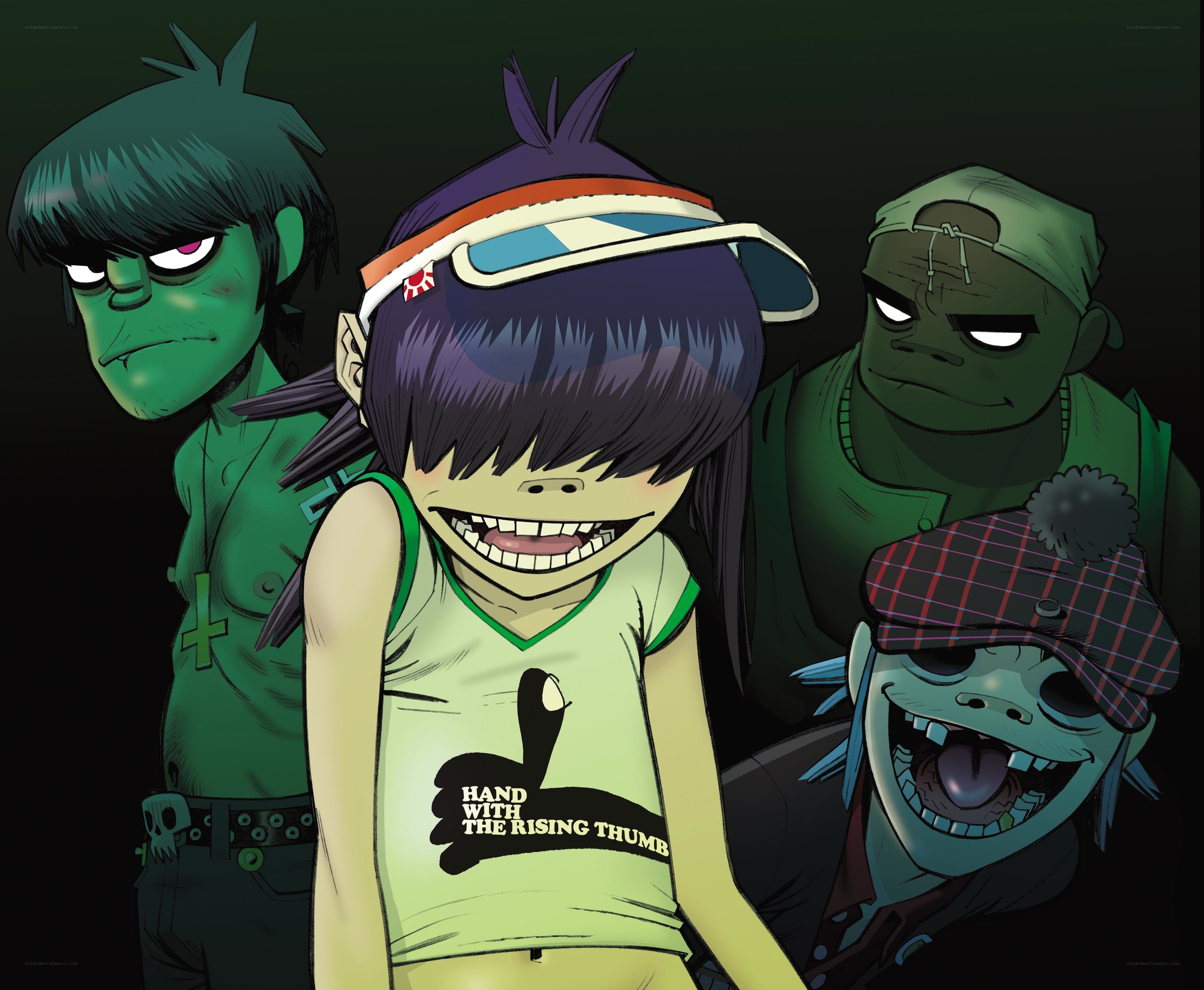 Gorillaz band illustration