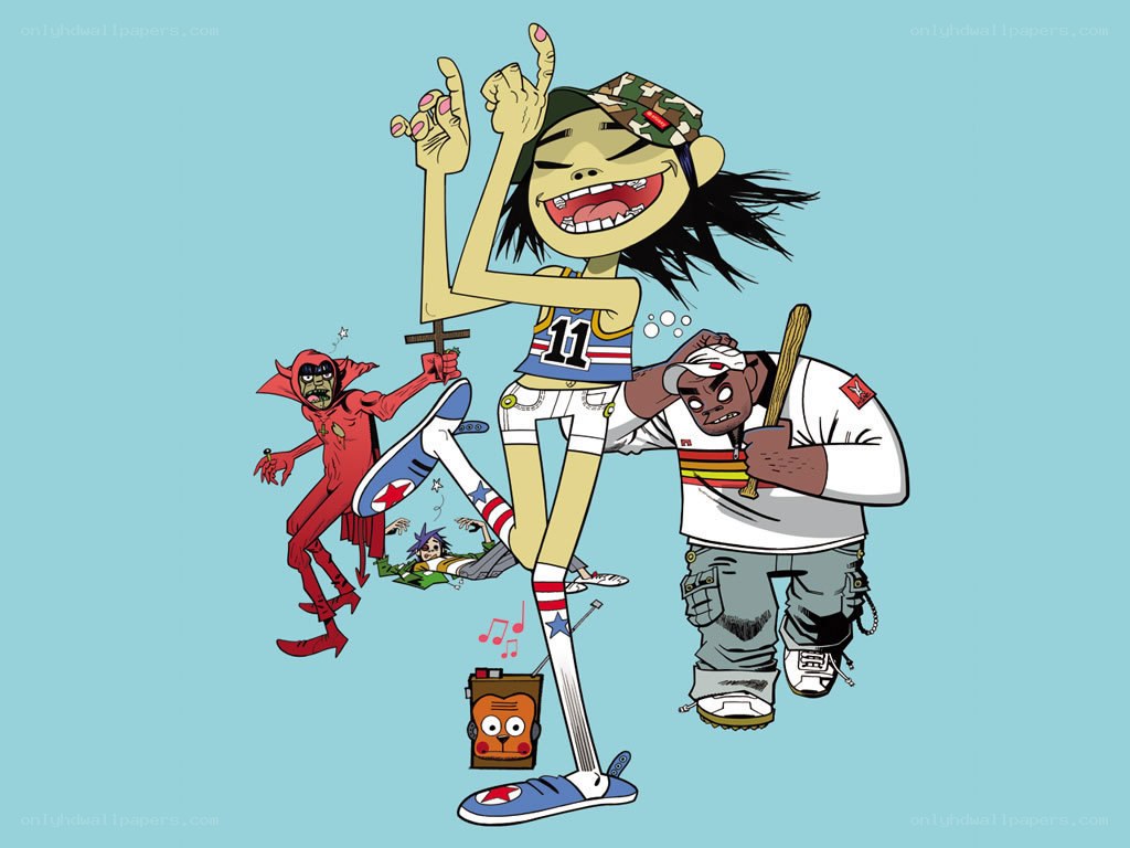 Gorillaz band illustration