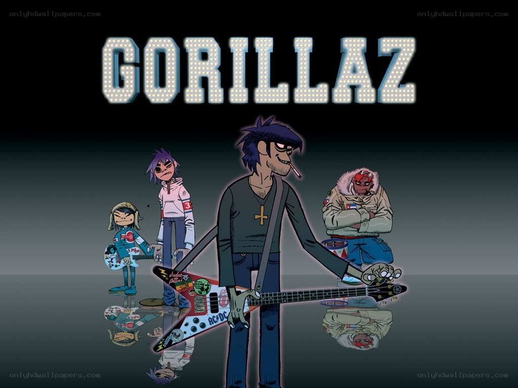 Gorillaz band illustration