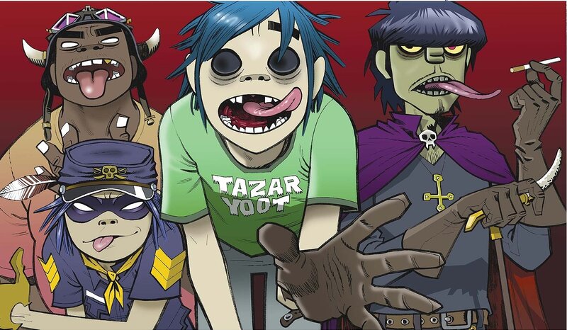 Gorillaz band illustration