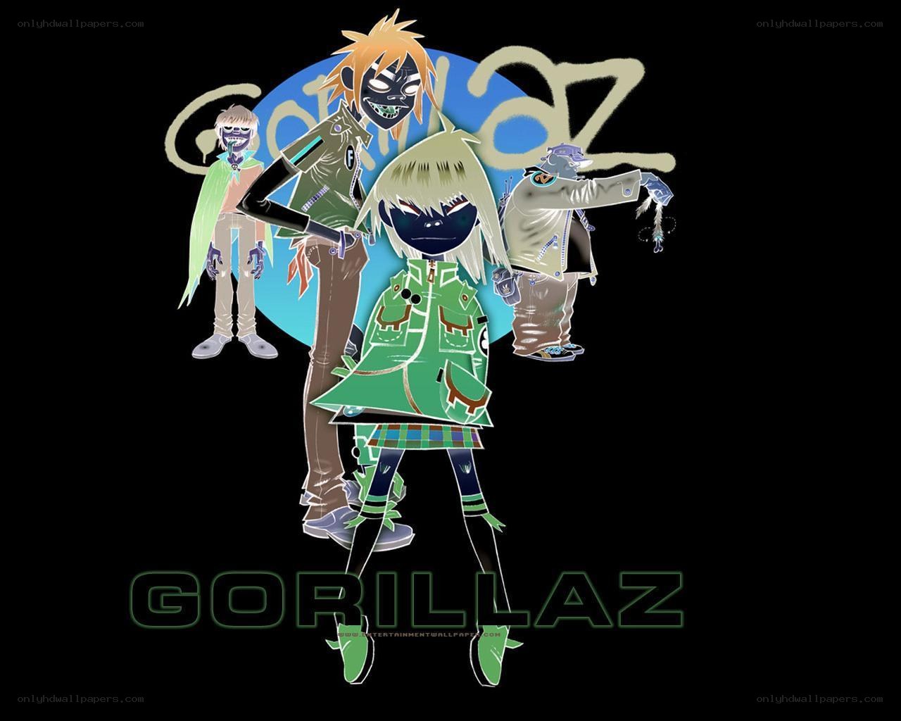 Gorillaz band illustration