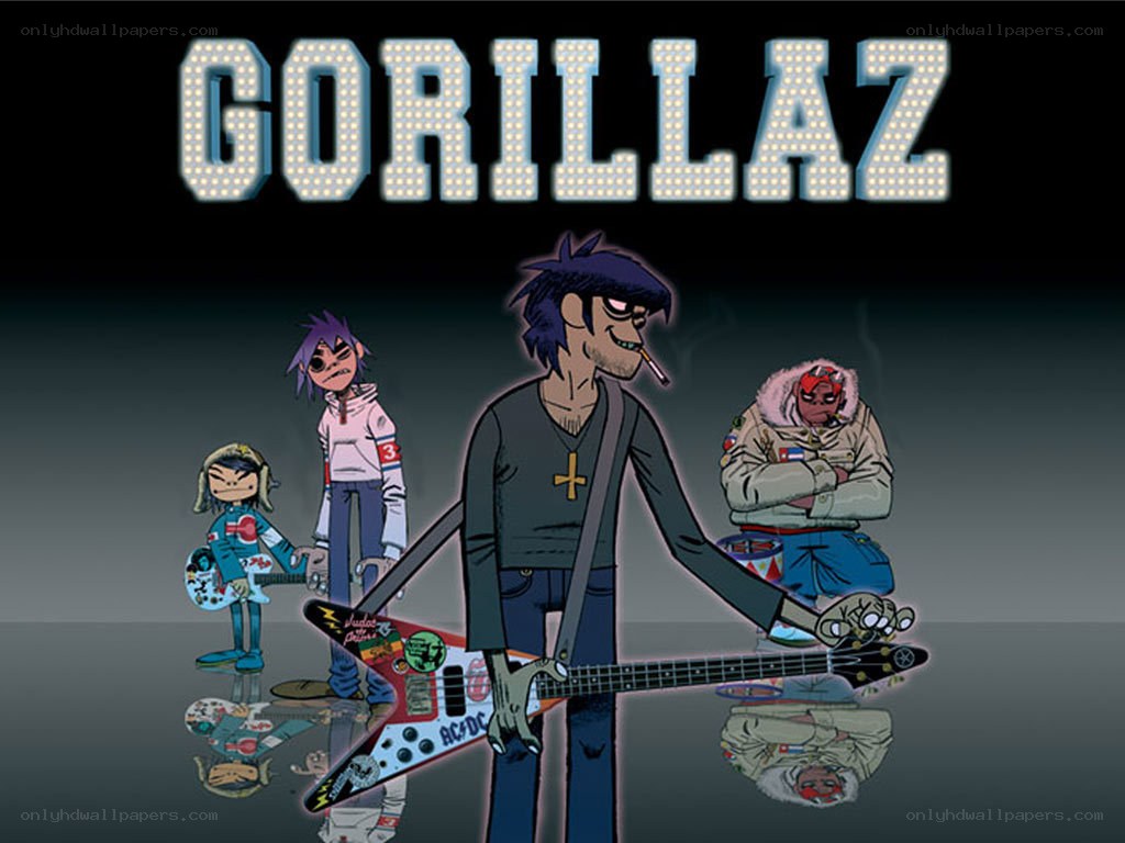 Gorillaz band illustration
