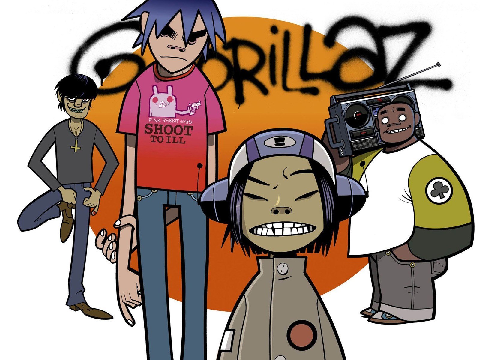 Gorillaz band illustration
