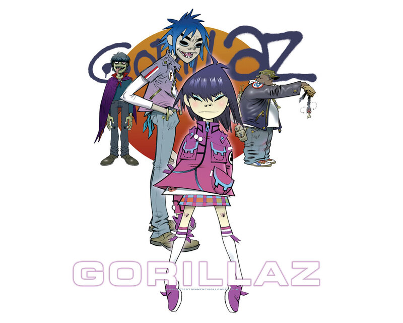 Gorillaz band illustration
