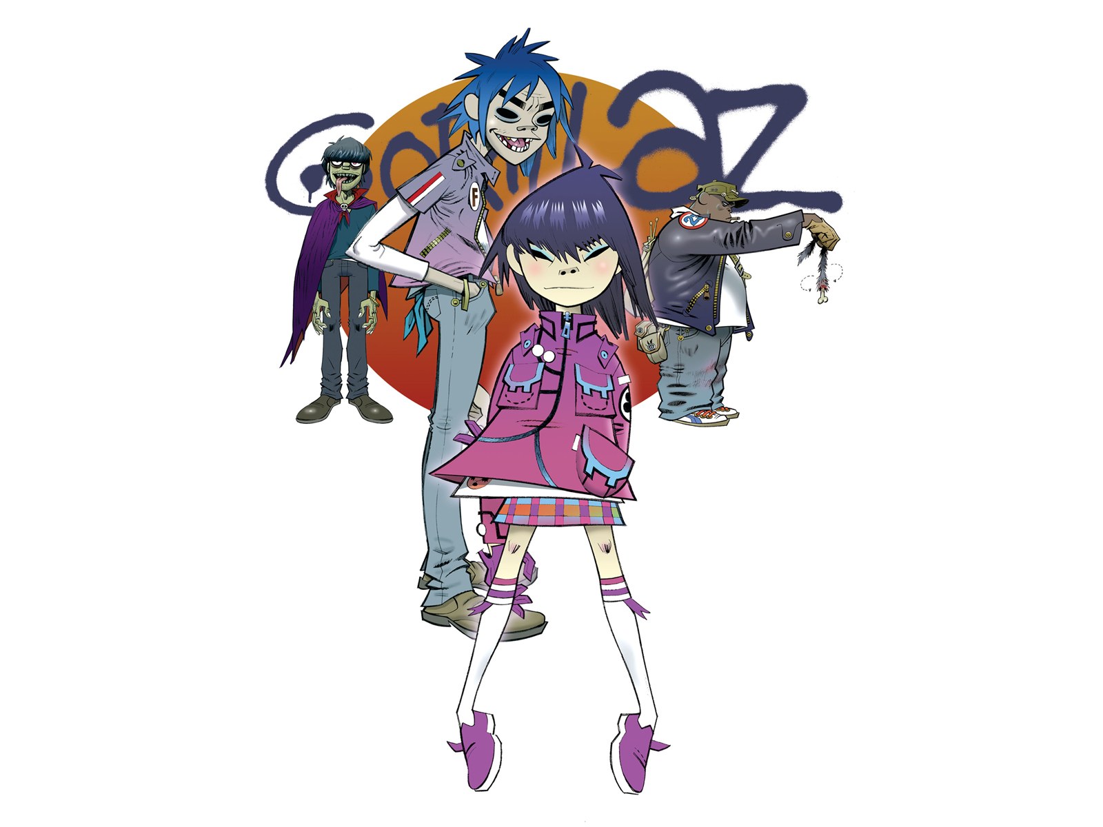 Gorillaz band illustration