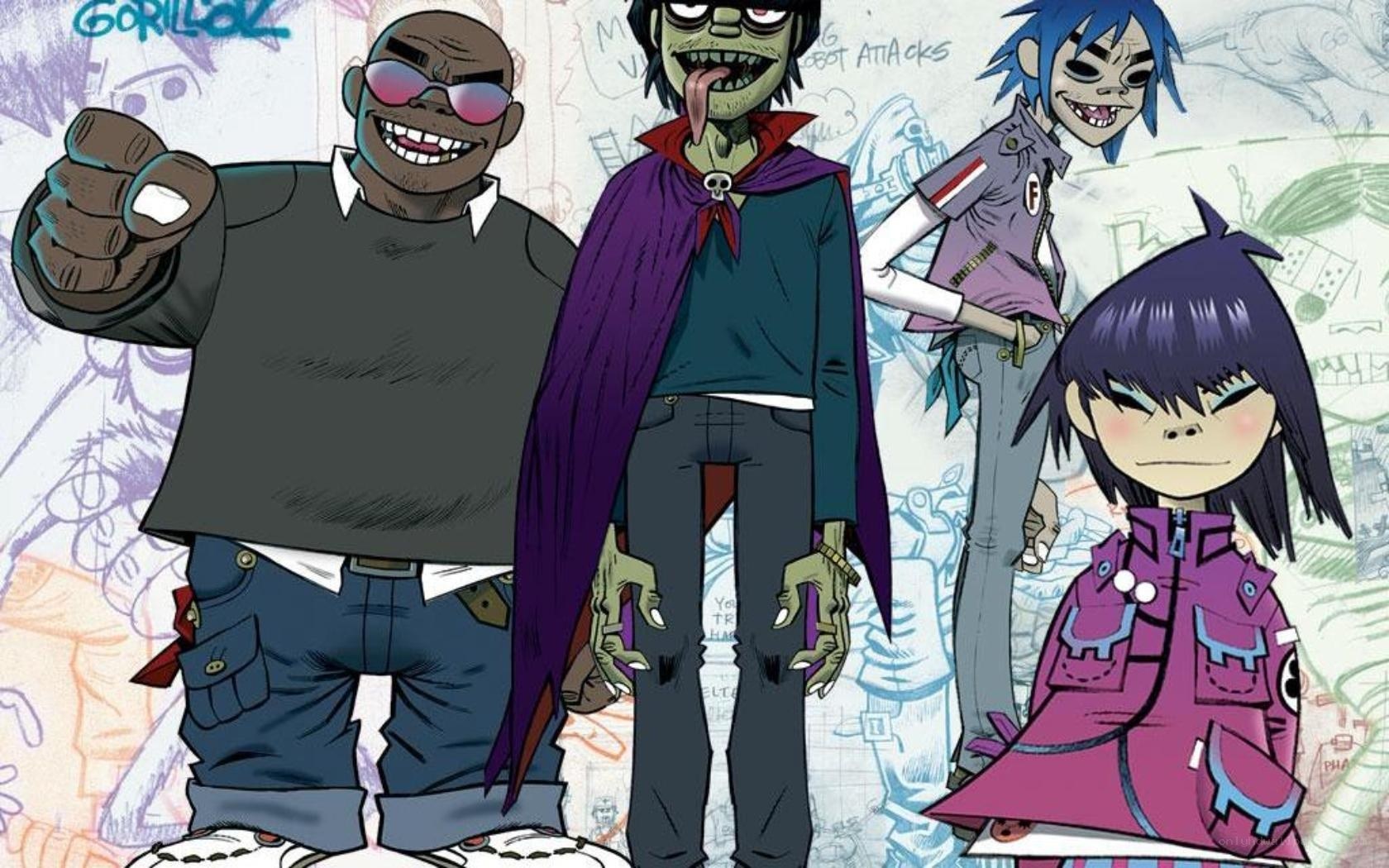 Gorillaz band illustration