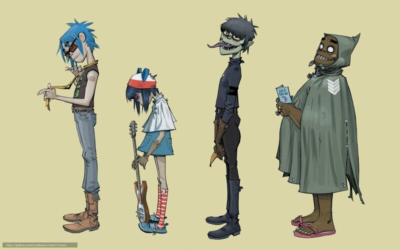 Gorillaz band members concept art