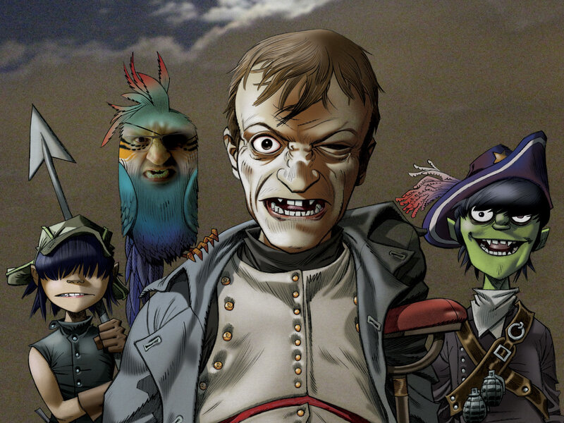 Gorillaz band members illustration