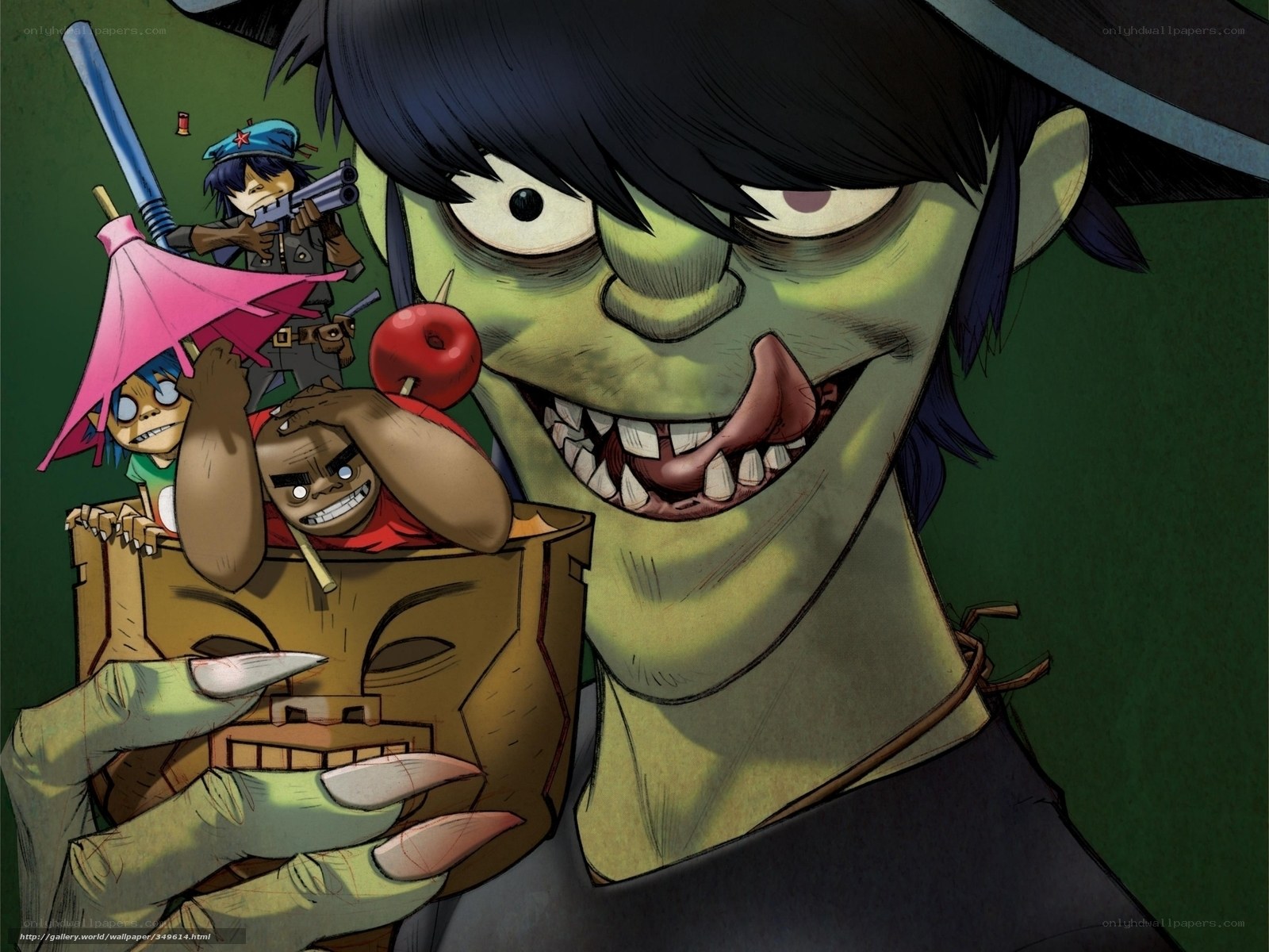 Gorillaz band members illustration