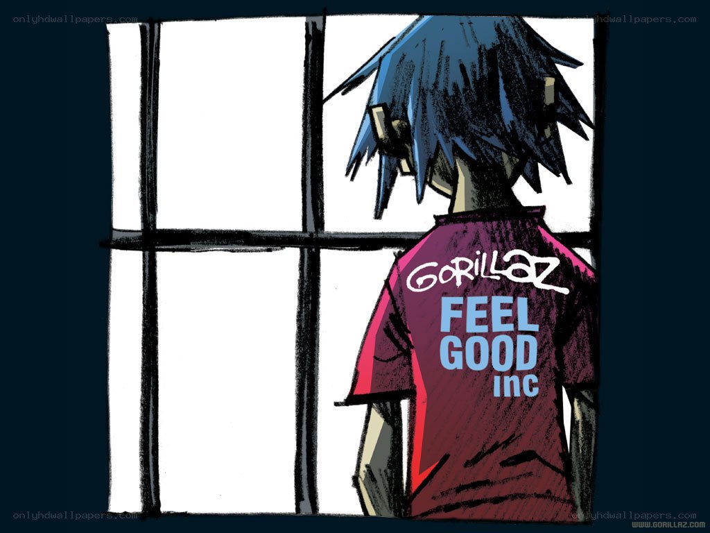 Gorillaz character at window
