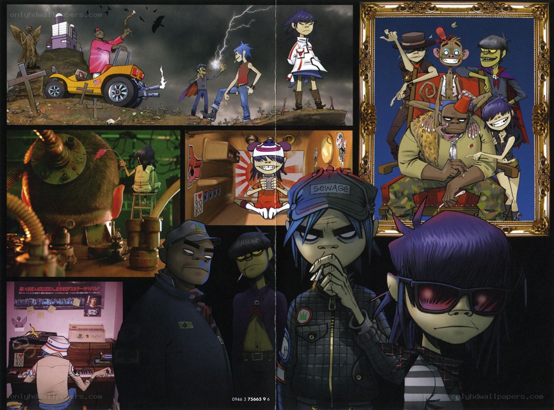Gorillaz character collage