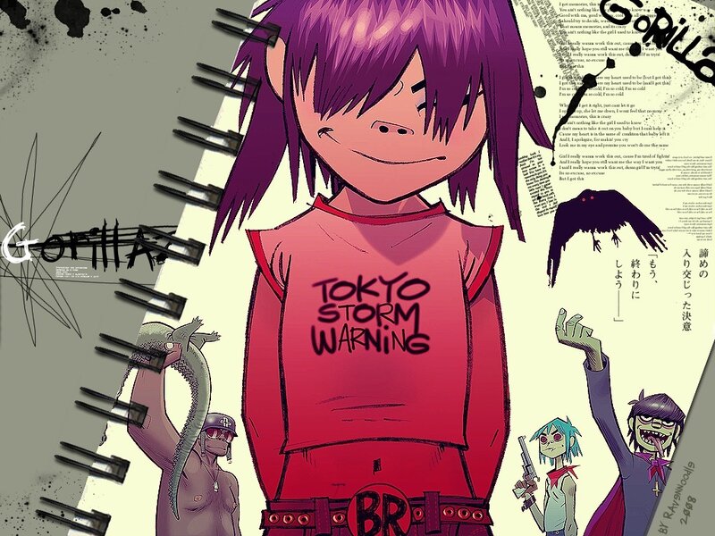 Gorillaz character collage