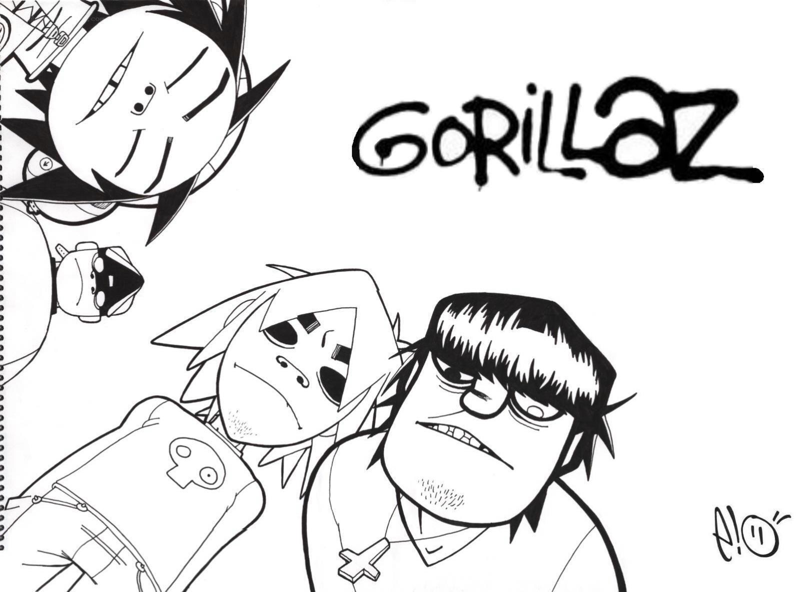 Gorillaz character illustration