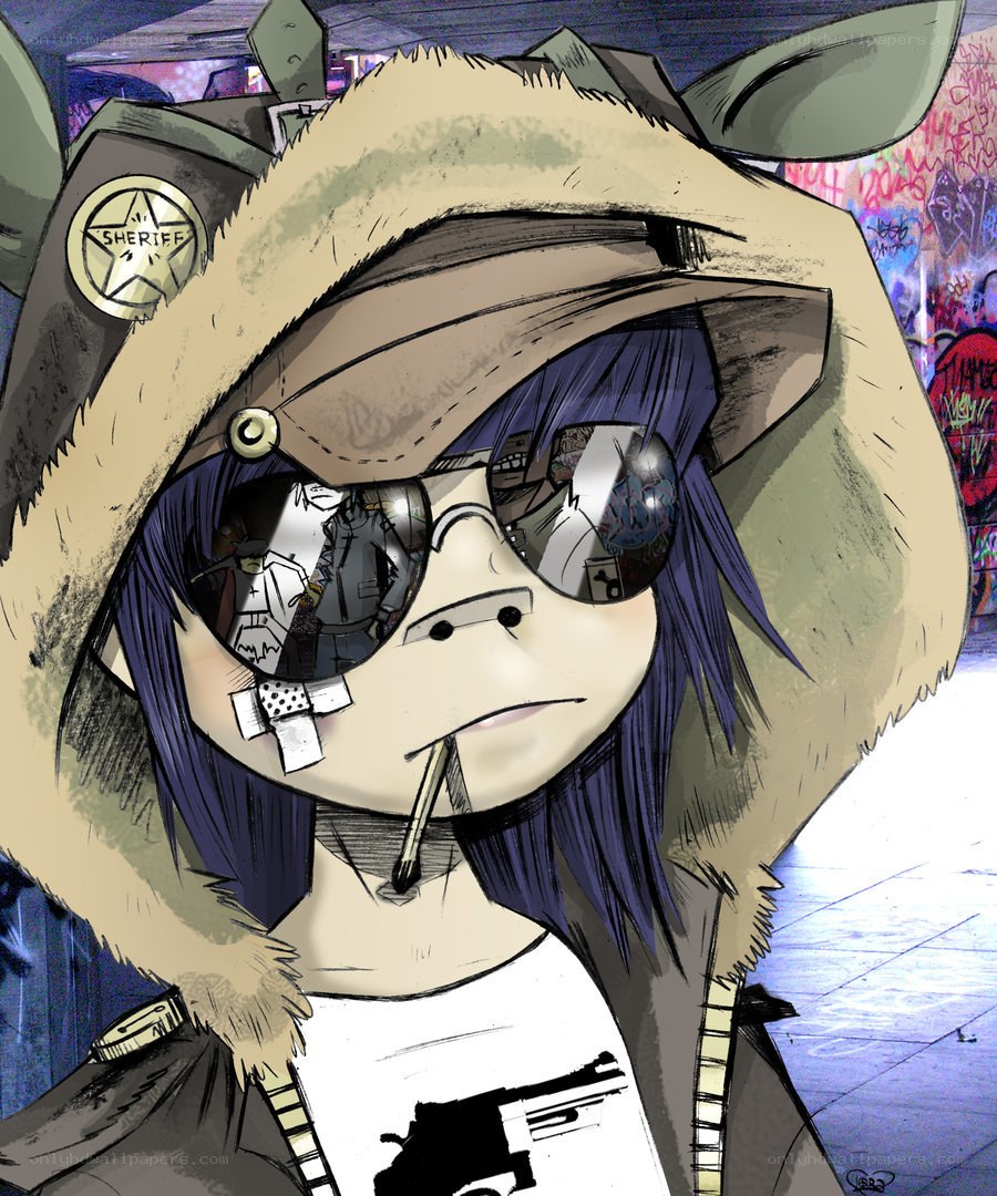 Gorillaz character in sheriff hat