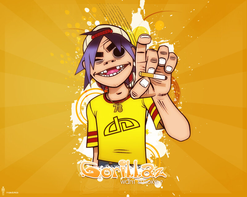 Gorillaz character with cigarette