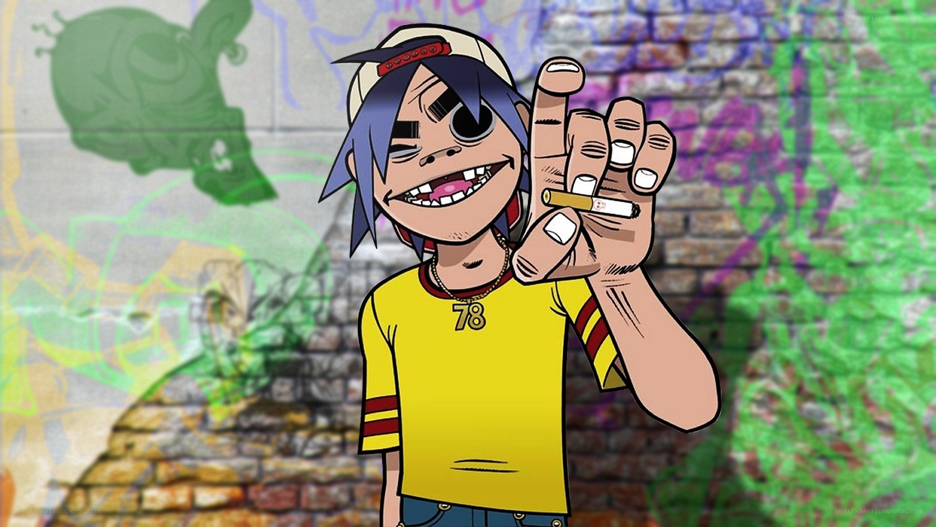 Gorillaz character with cigarette