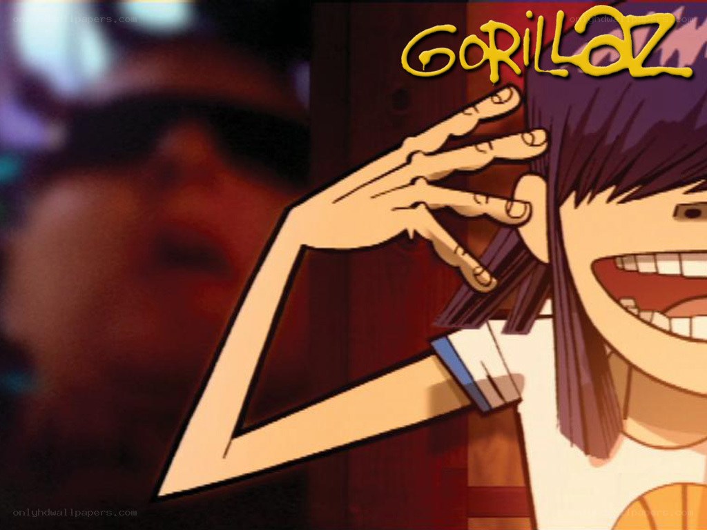 Gorillaz character with phone