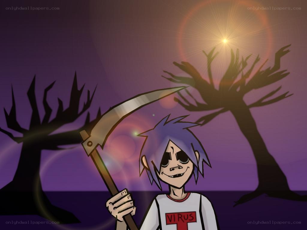 Gorillaz character with scythe
