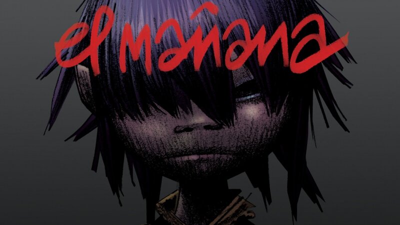 Gorillaz character with text overlay