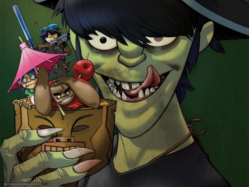 Gorillaz characters in a cup