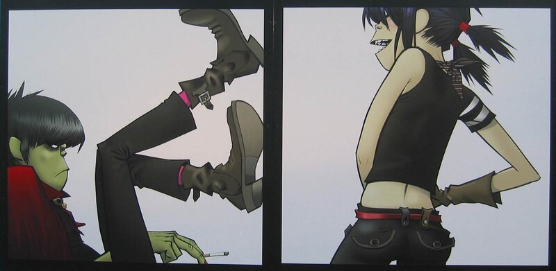 Gorillaz characters in action