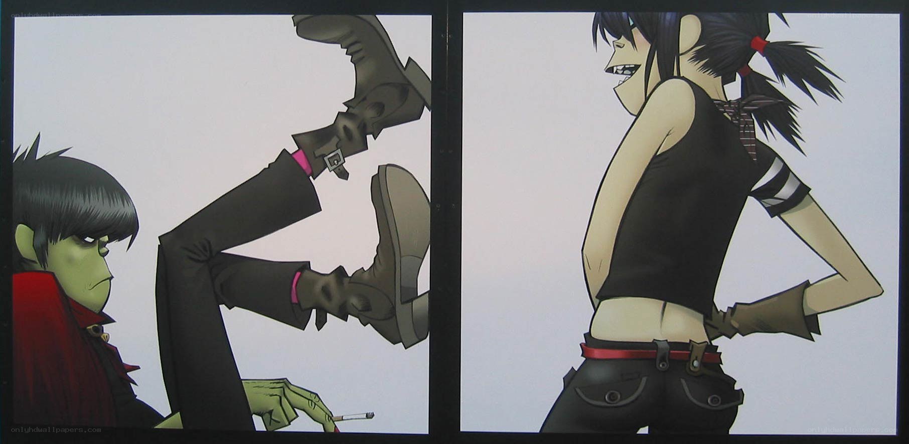 Gorillaz characters in action